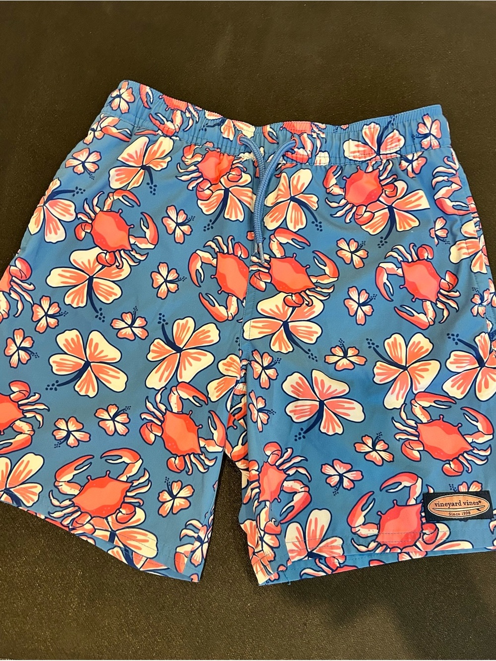 Vineyard Vines Blue Floral & Crab Swim Shorts